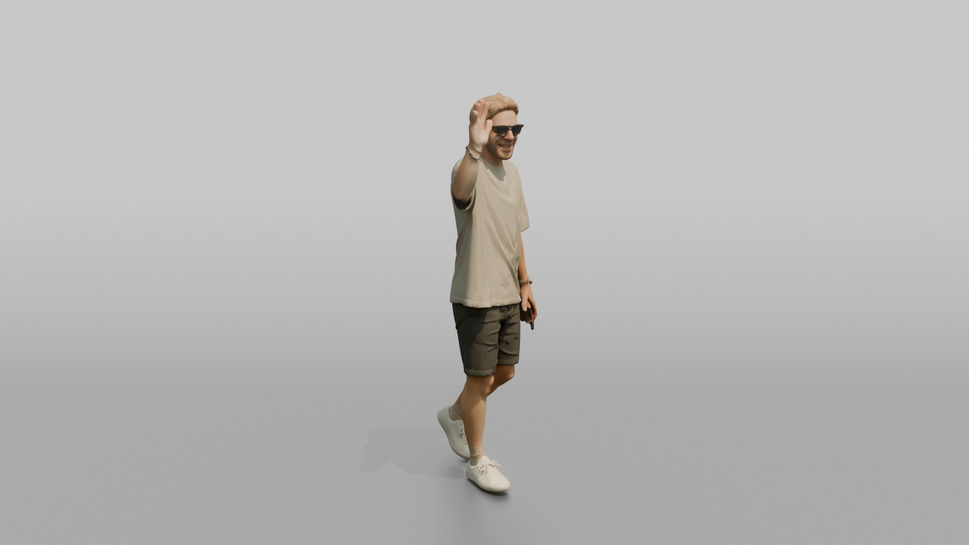 Scandinavian Man Waving to a Friend