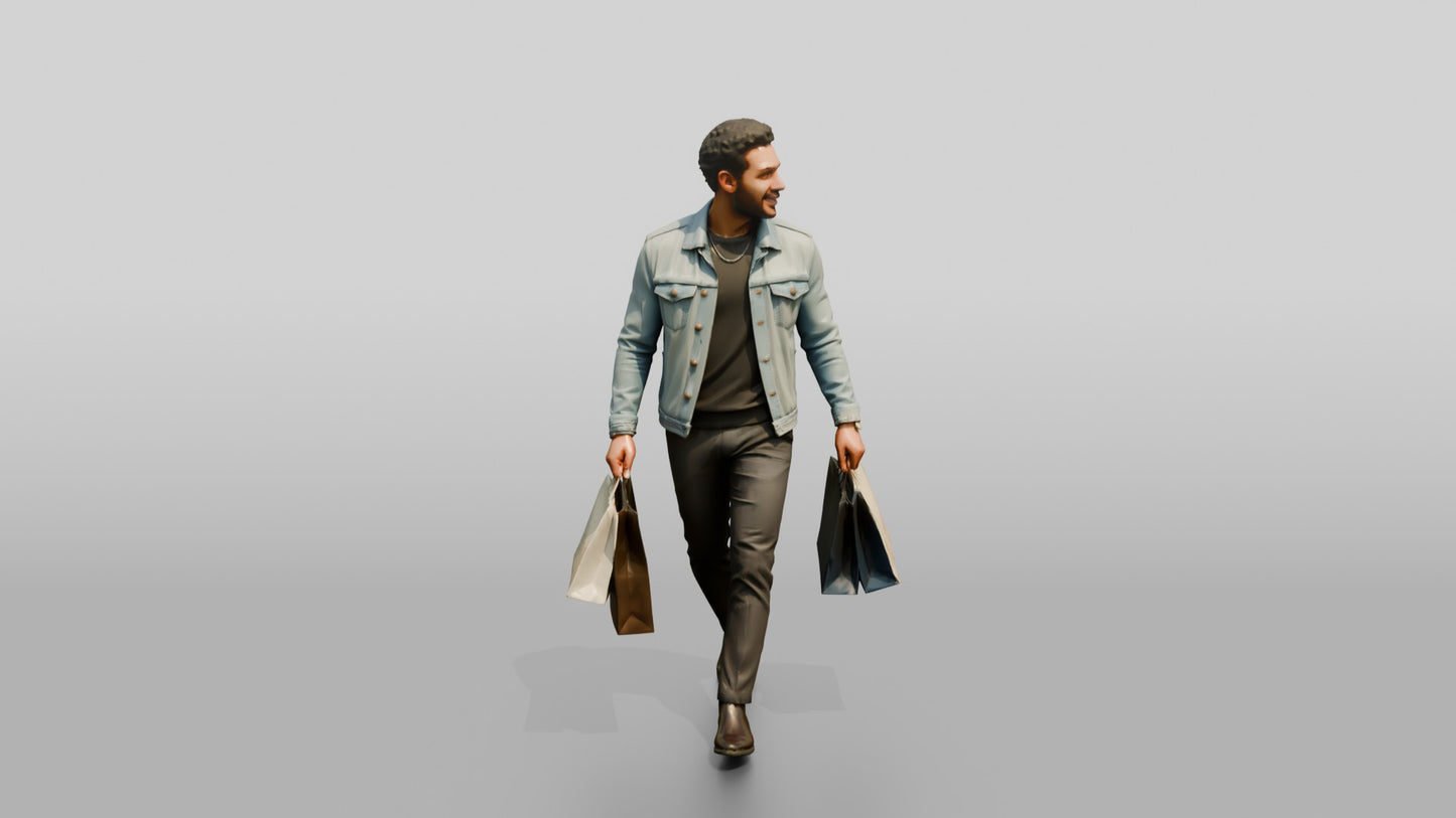 Afro-Latino Man in Denim Jacket