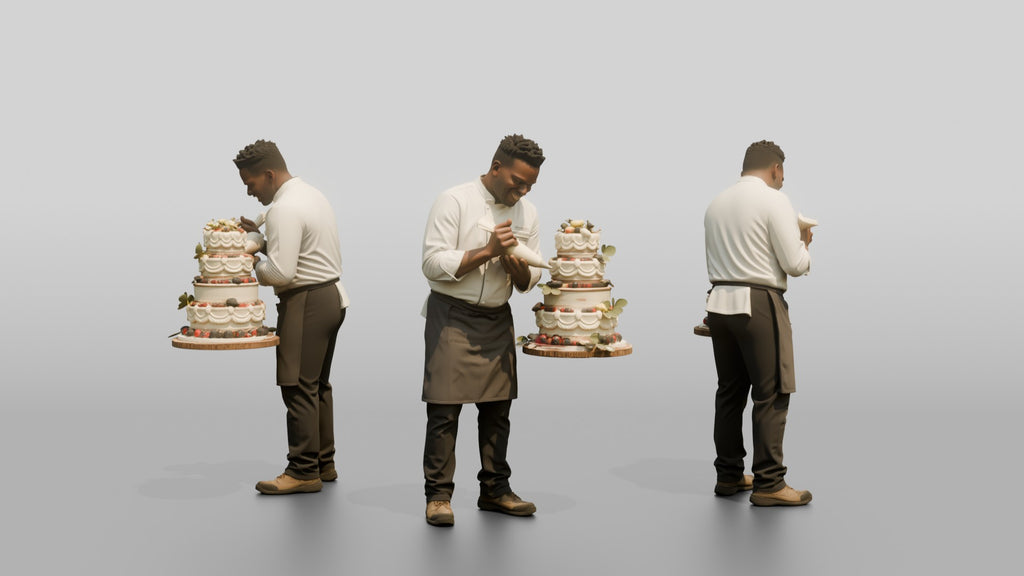 Pastry Chef Piping Whipped Cream