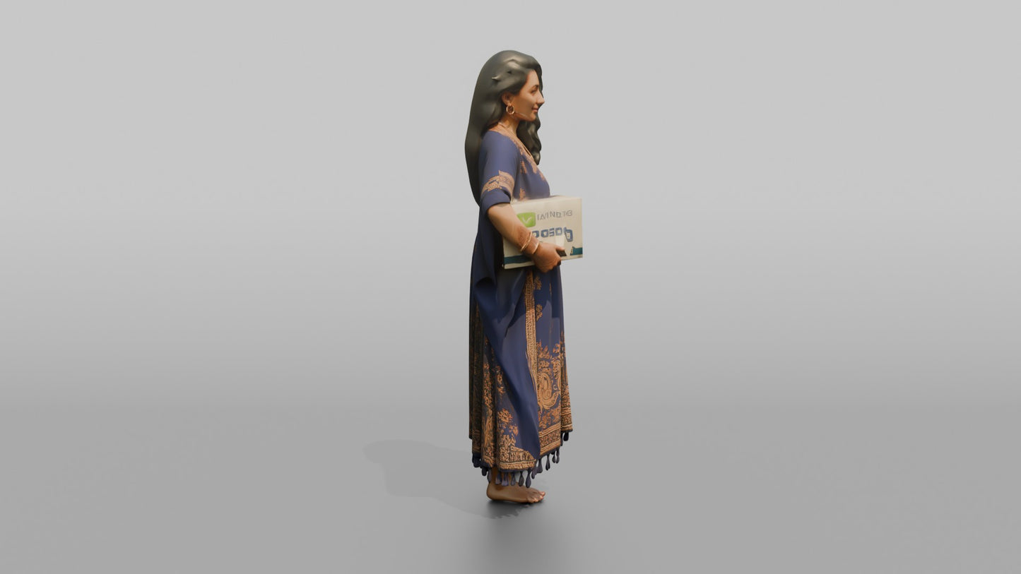 Vacationer Wearing Flowing Kaftan