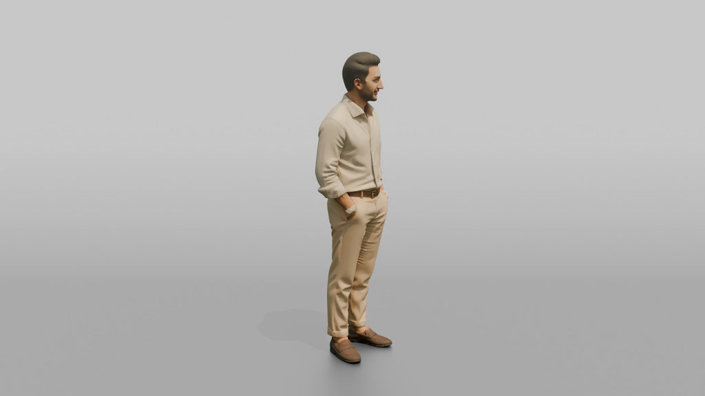 Middle Eastern Man in Linen Shirt and Chinos