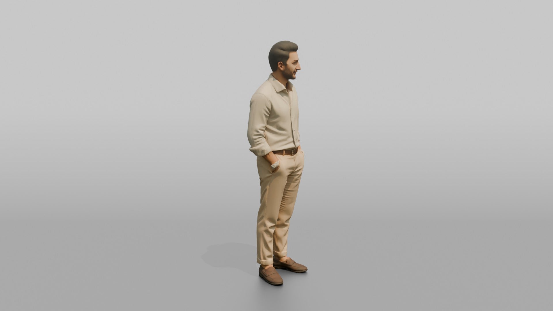 Middle Eastern Man in Linen Shirt and Chinos