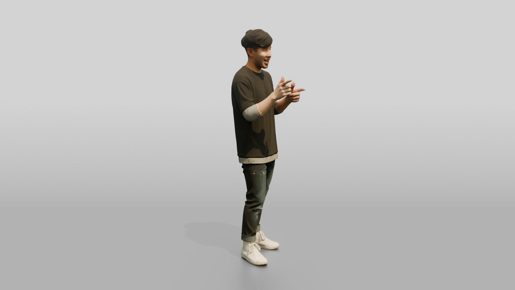 Asian Man Telling an Animated Story