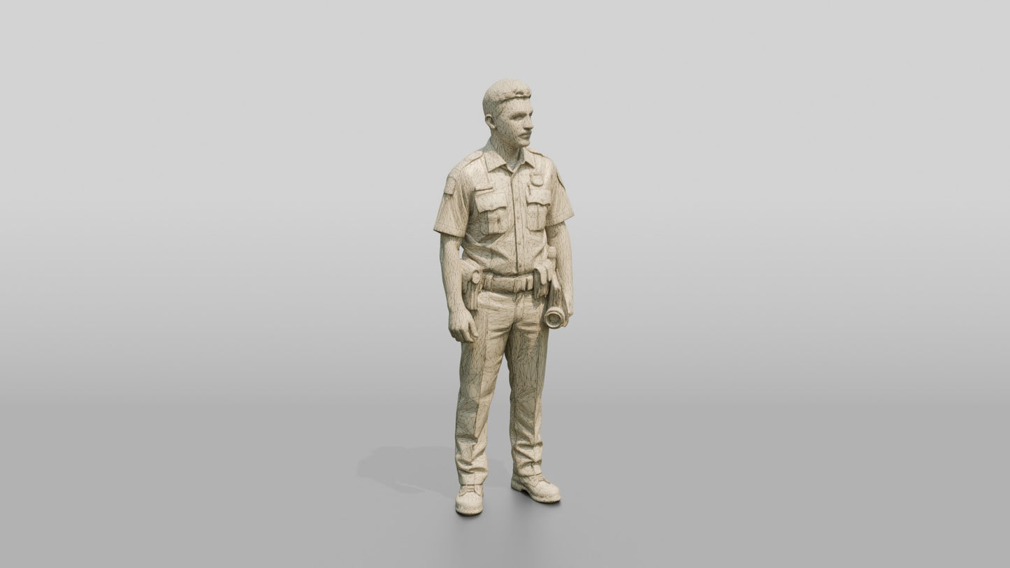 Police Officer Holding a Rolled Document