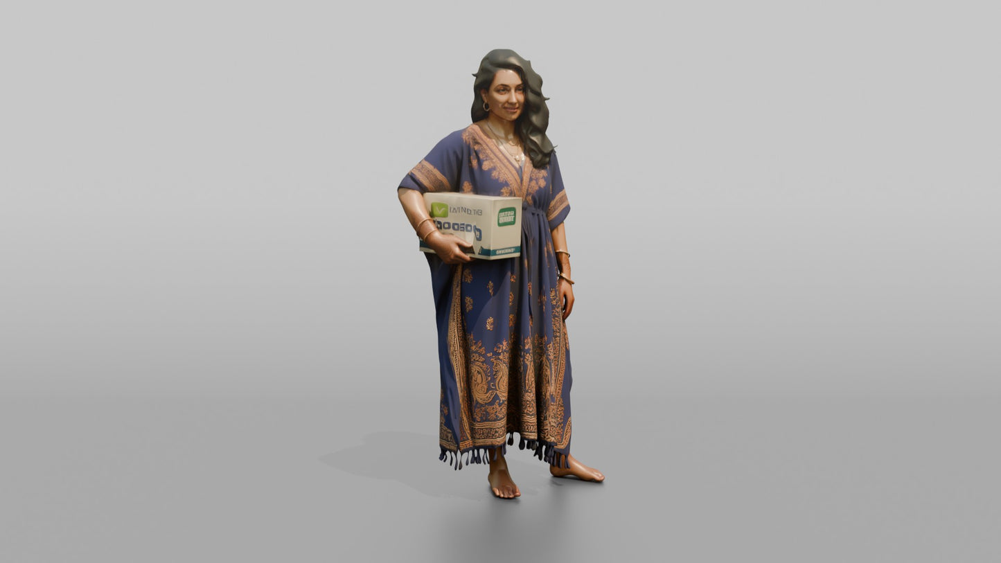 Vacationer Wearing Flowing Kaftan