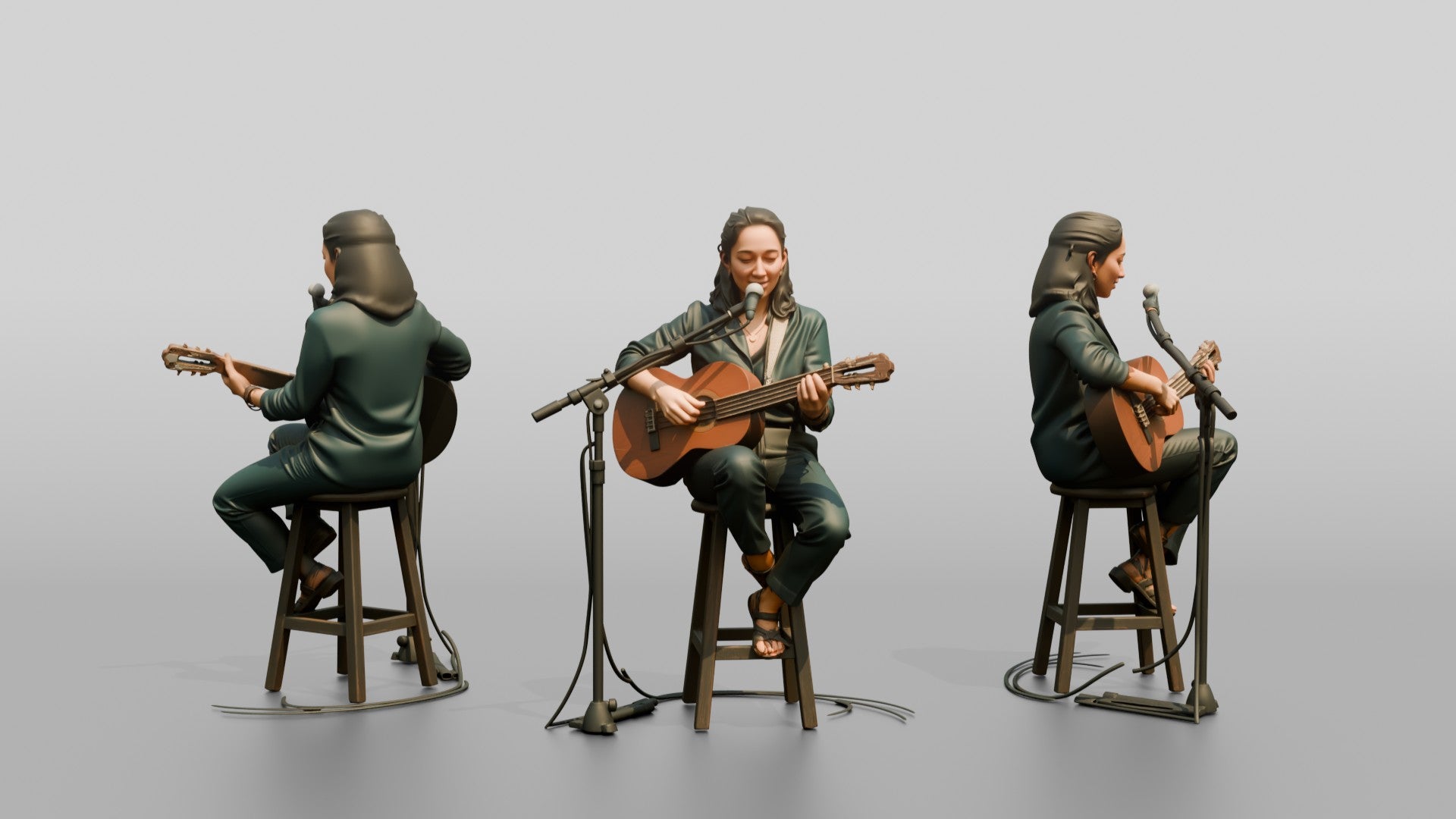 Bossa Nova Guitarist Singing Softly