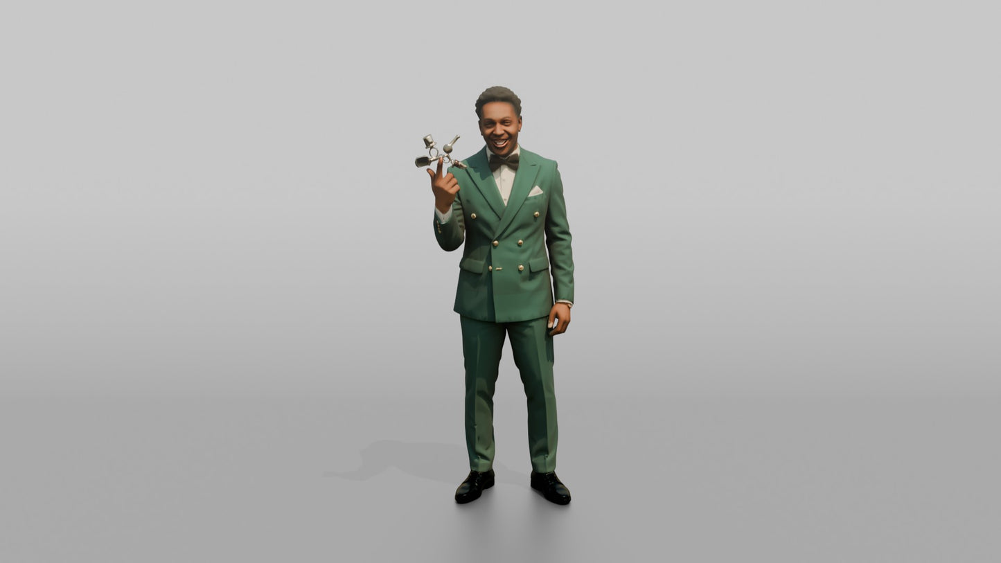 Black Groom Spinning Keychains on His Finger