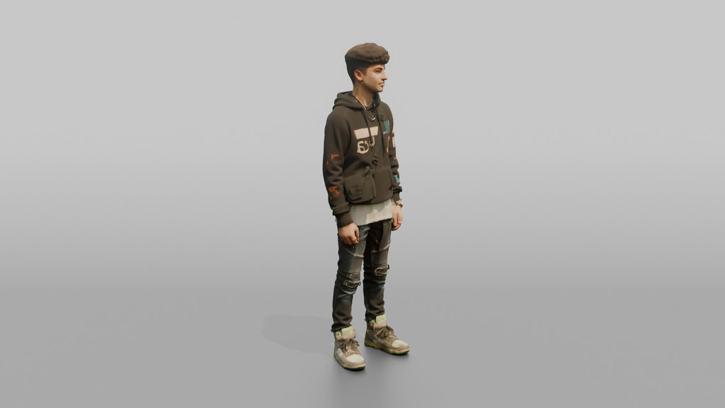 Middle Eastern Teen in Graphic Hoodie with Crossbody Bag