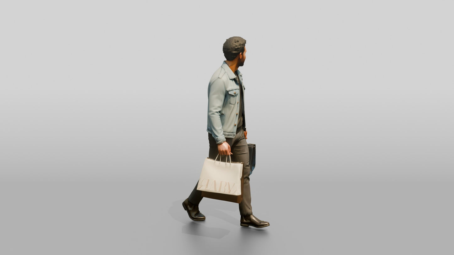 Afro-Latino Man in Denim Jacket