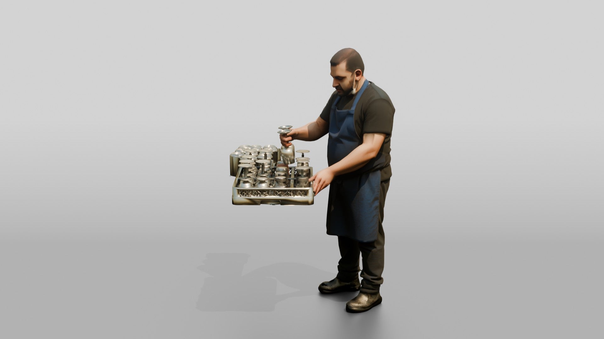 Dishwasher Loading a Glass Rack
