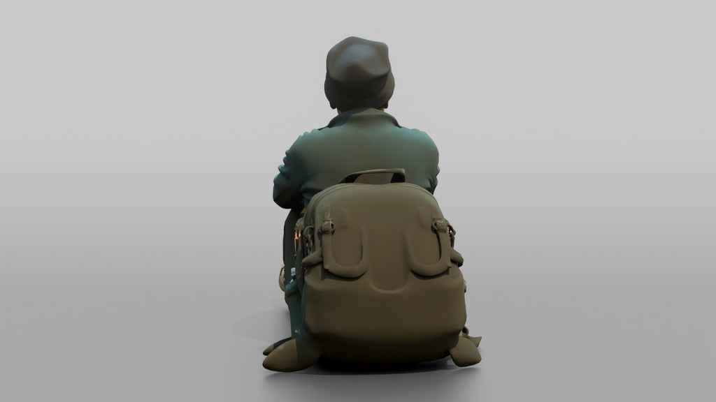 Hiker Sitting with Legs Stretched Out