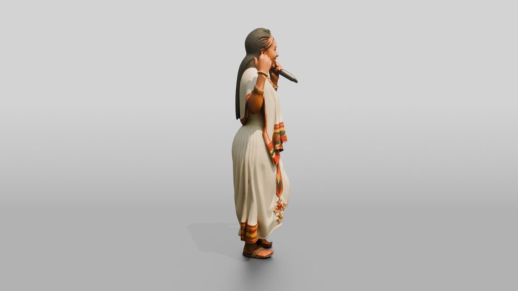 Traditional Singer Performing Shoulder-Shimmy Dance