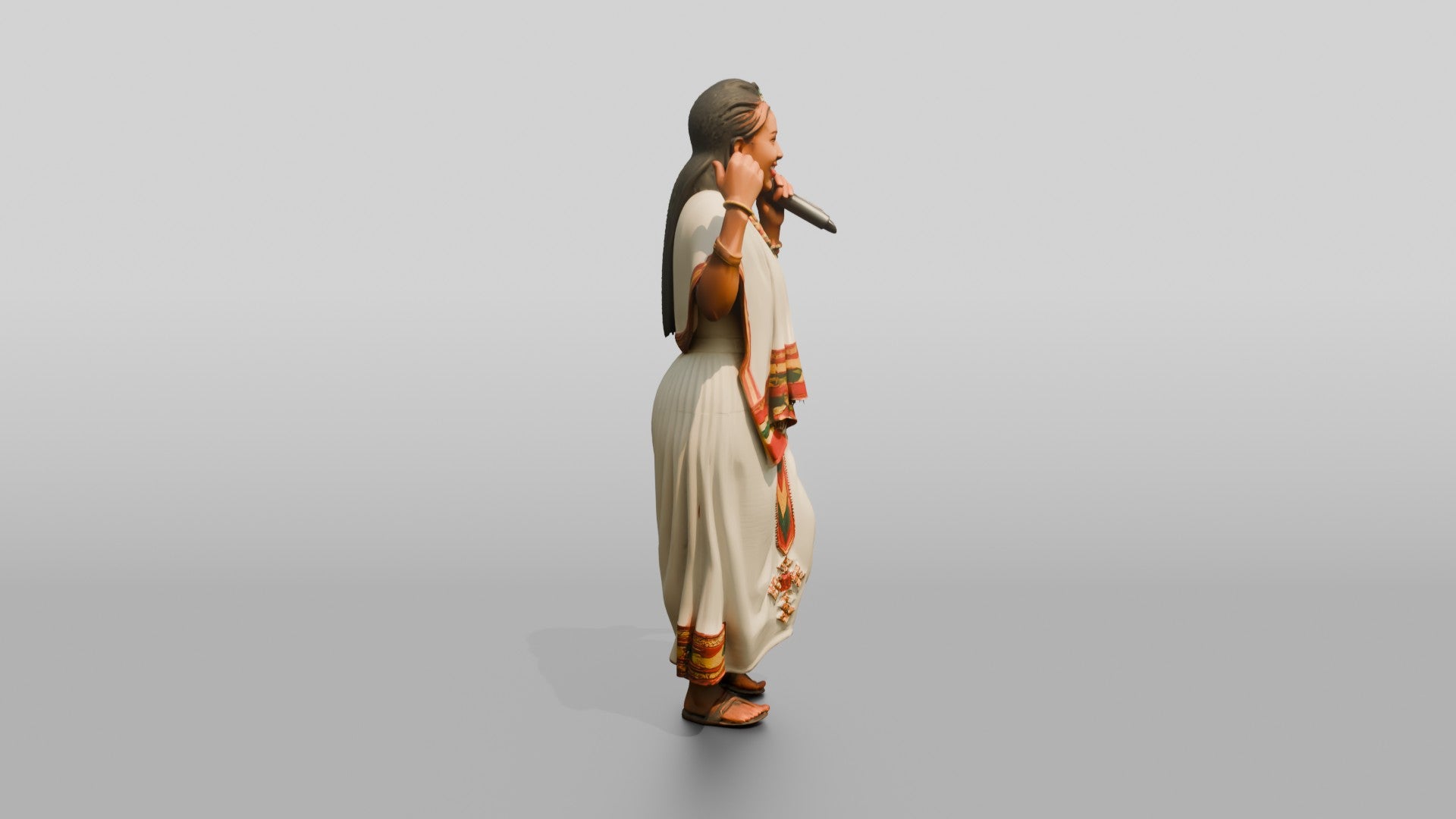 Traditional Singer Performing Shoulder-Shimmy Dance