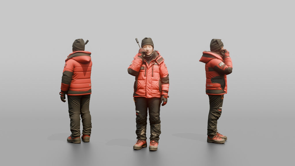 Expedition Member Holding a Satellite Phone