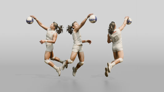 Southeast Asian Female Volleyball Player in All-white Uniform
