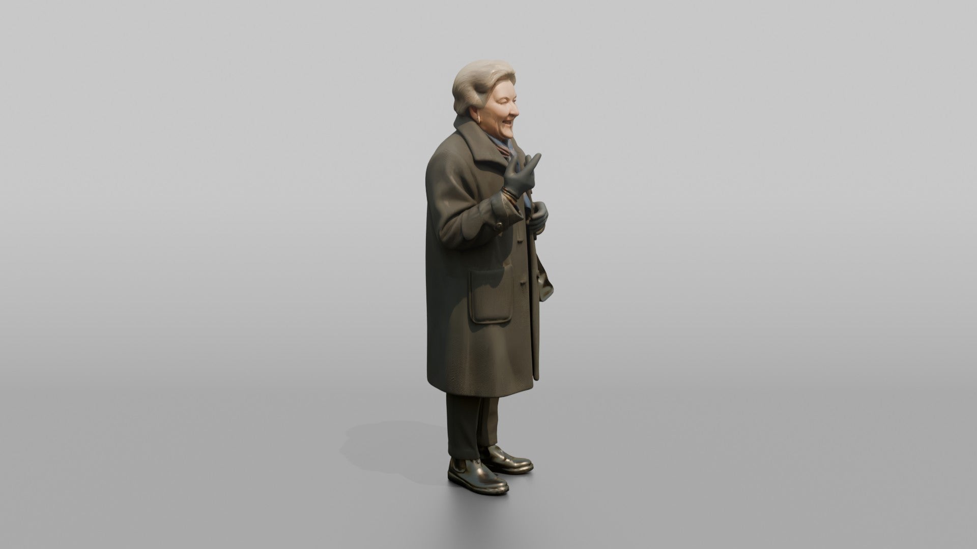 European Grandmother Standing and Chatting