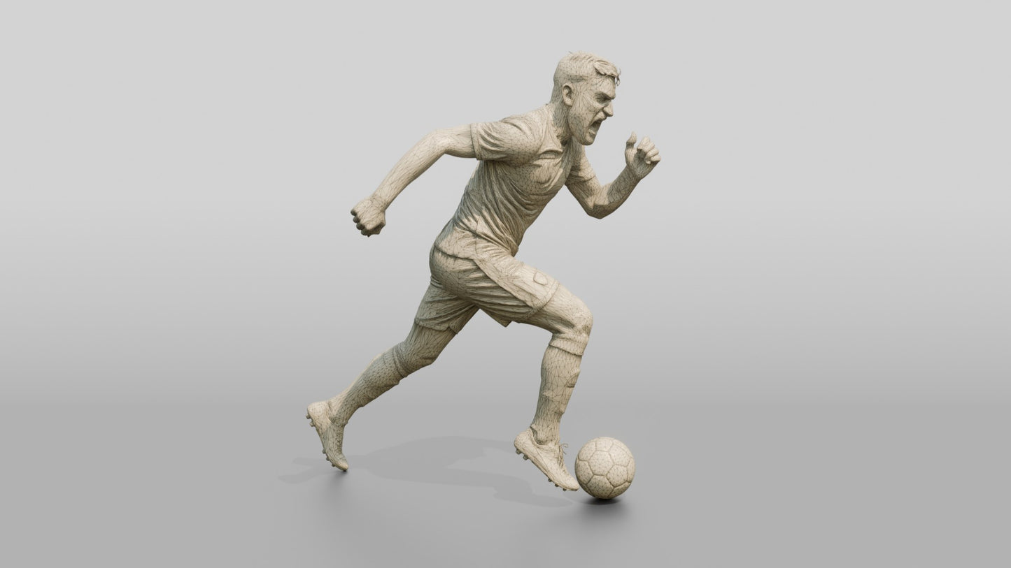 Soccer Player Sprinting with the Ball