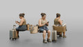 Traveler Scrolling Her Phone At The Gate