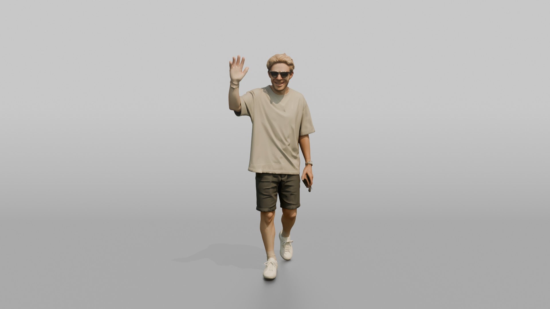 Scandinavian Man Waving to a Friend