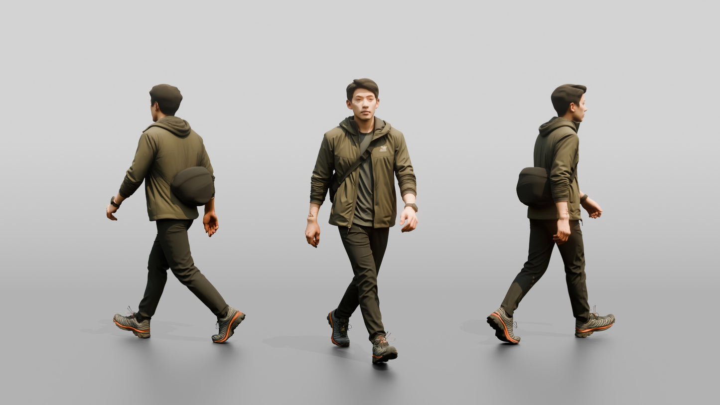 East Asian Male Walking