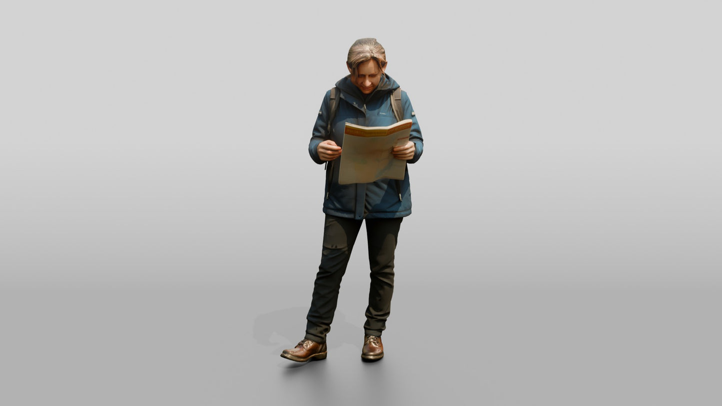 Woman Navigating City Square