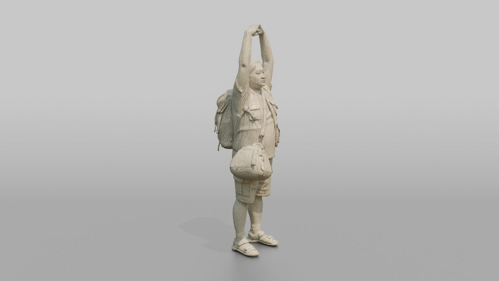 Traveler Stretching After A Long Flight