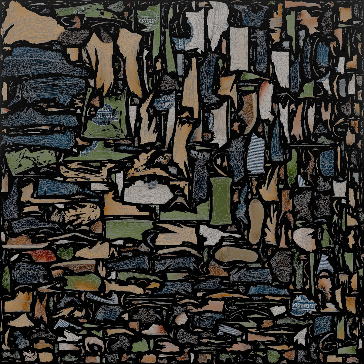 Mother Carrying Two Reusable Grocery Bags - UV layout, base color map