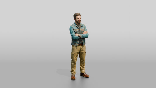 Denim Workwear Man 07 - 3D character model, view 1