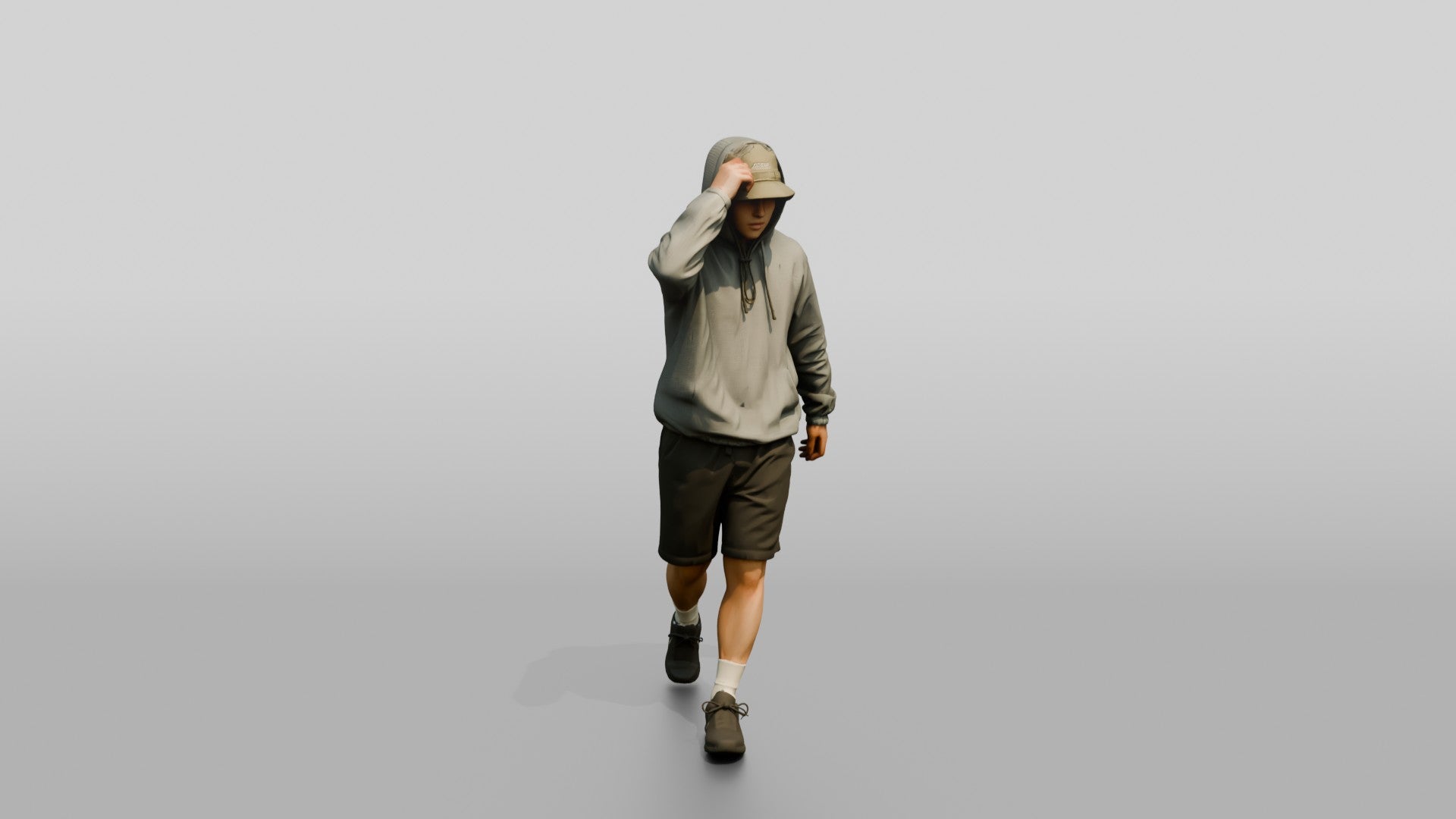 Man Pulling Up Linen Hoodie