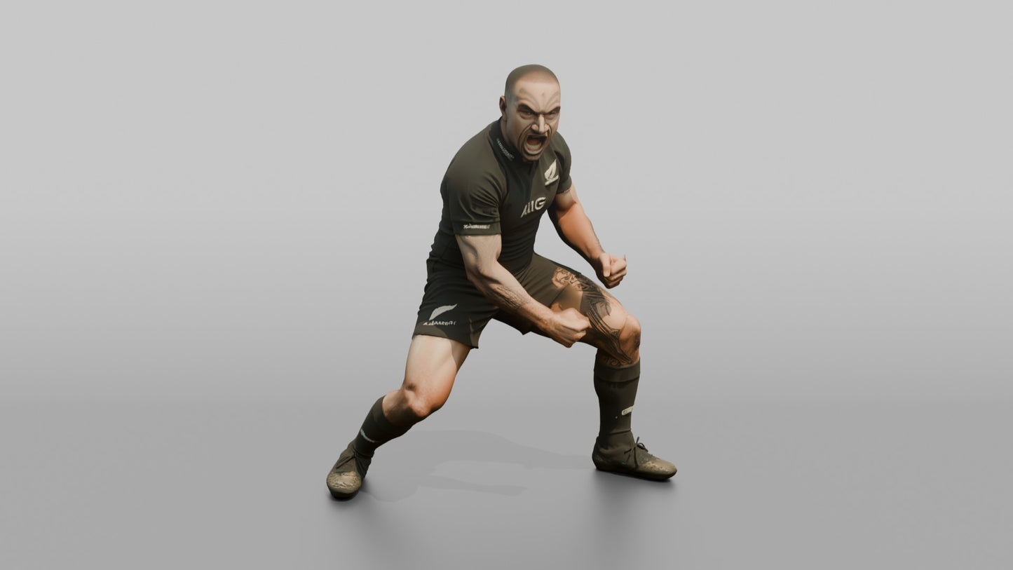 Maori Player Slapping Thighs During the Haka