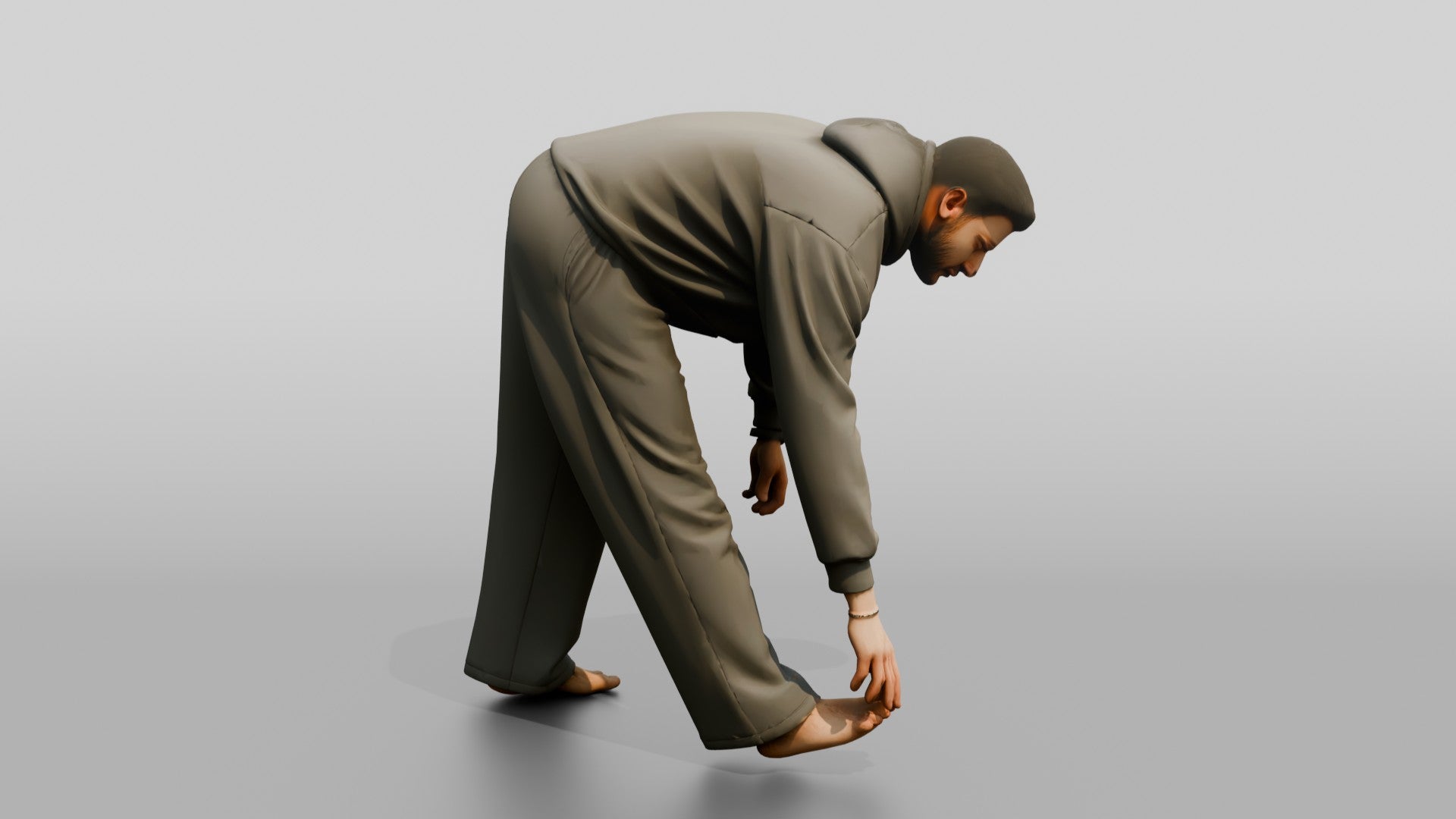 Man Stretching Hamstring Warm-up