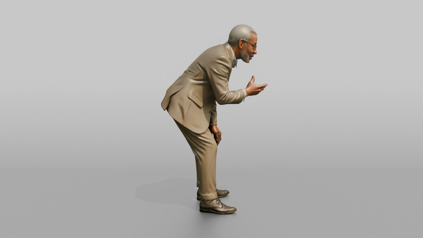 Elderly Wedding Guest in an Earnest Conversation