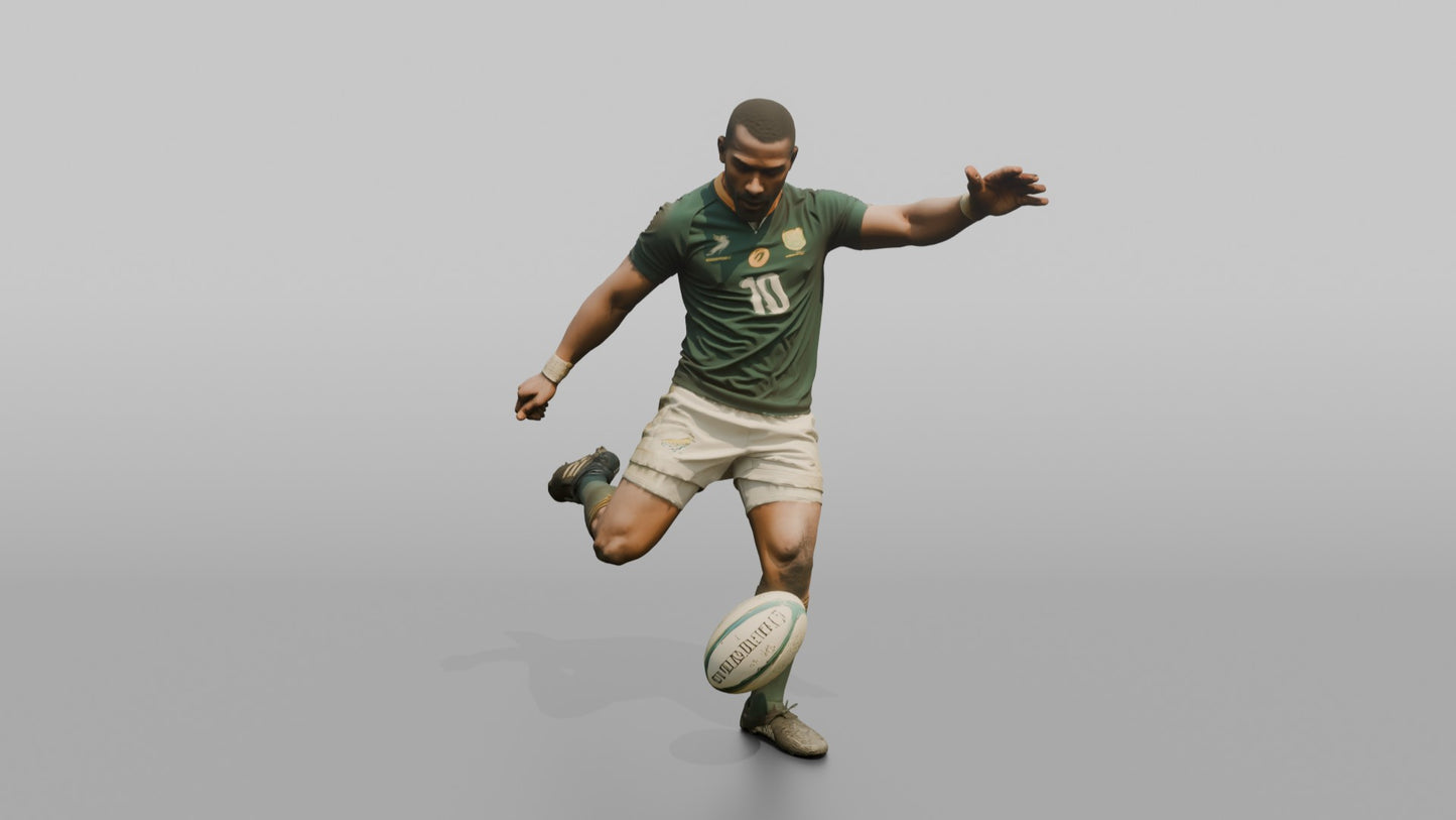 Back Line Player Executing a Grubber Kick
