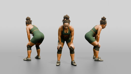 Woman Catching Breath After Lift - 3D character model