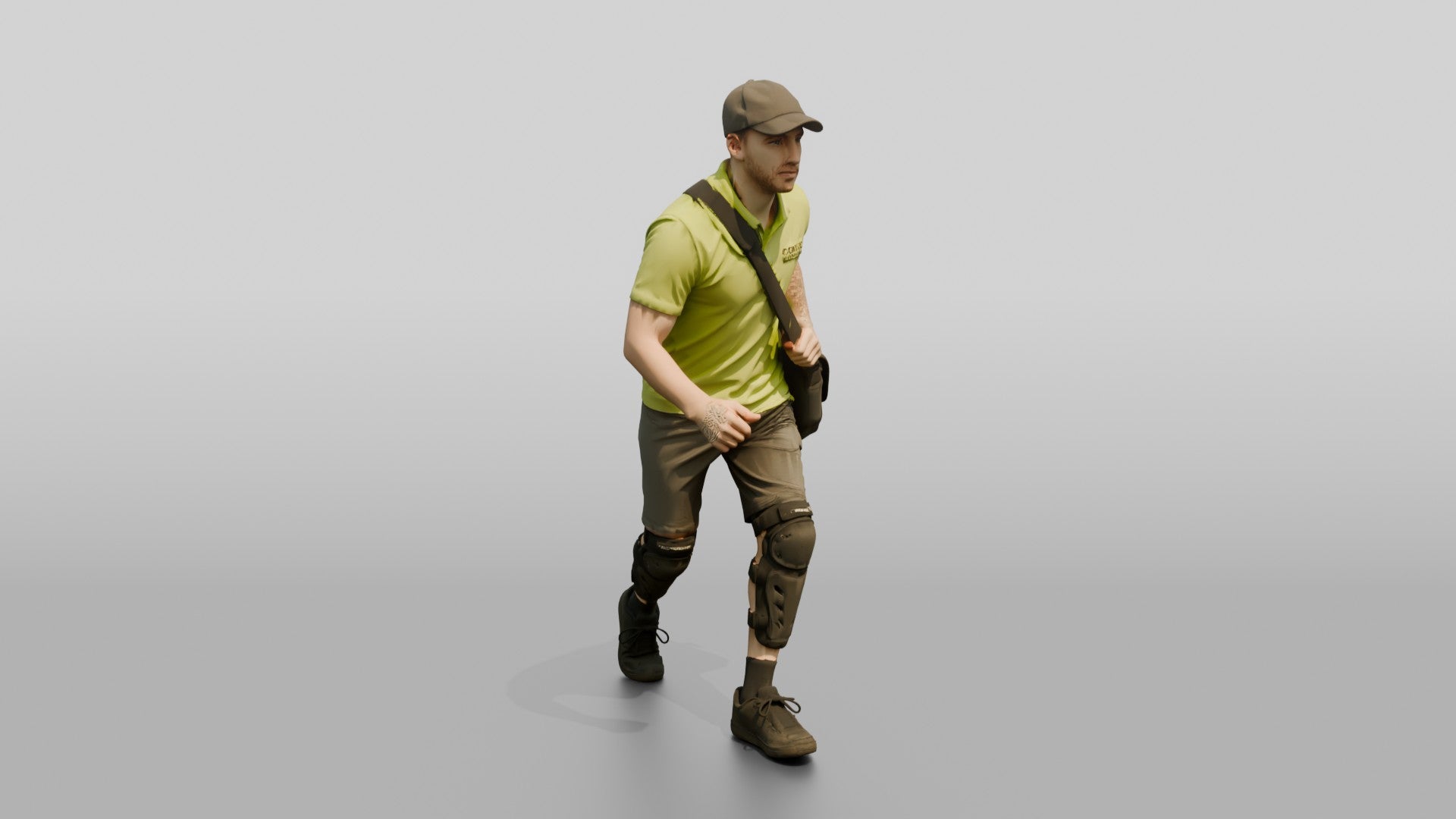 Bike Courier with Messenger Bag