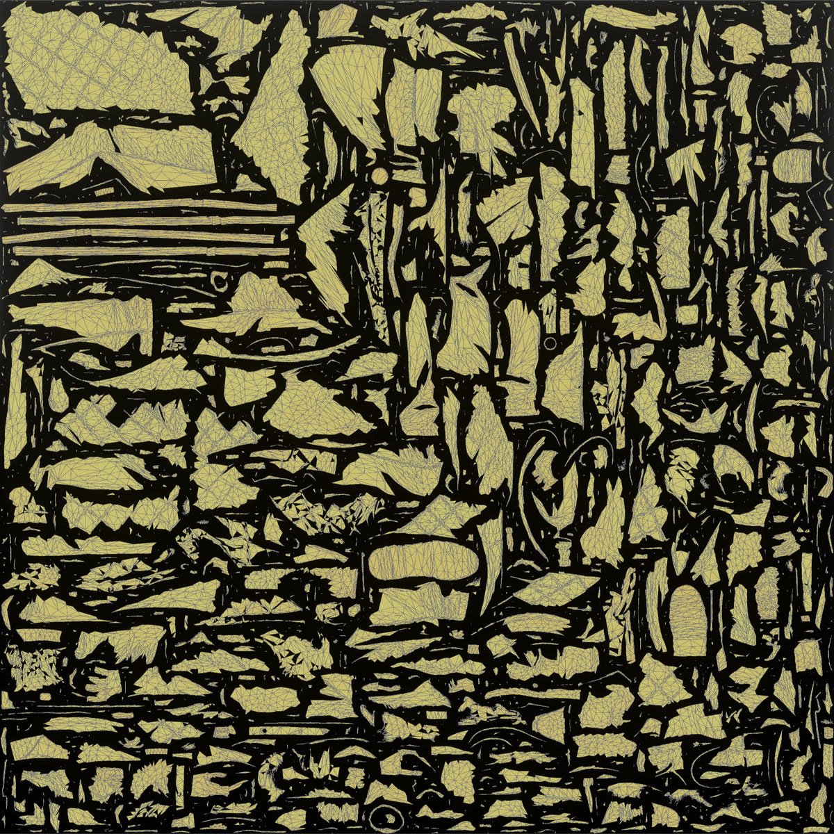 Grandfather Holding A Walking Stick, Mid-stride - UV layout, metallic roughness map