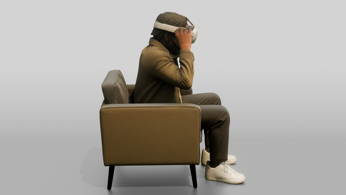 Man Trying a VR Headset