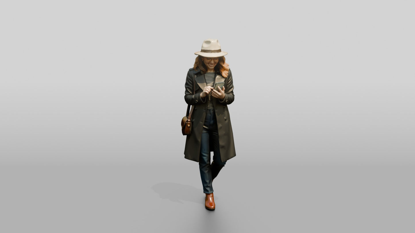 Woman Consulting Phone Map