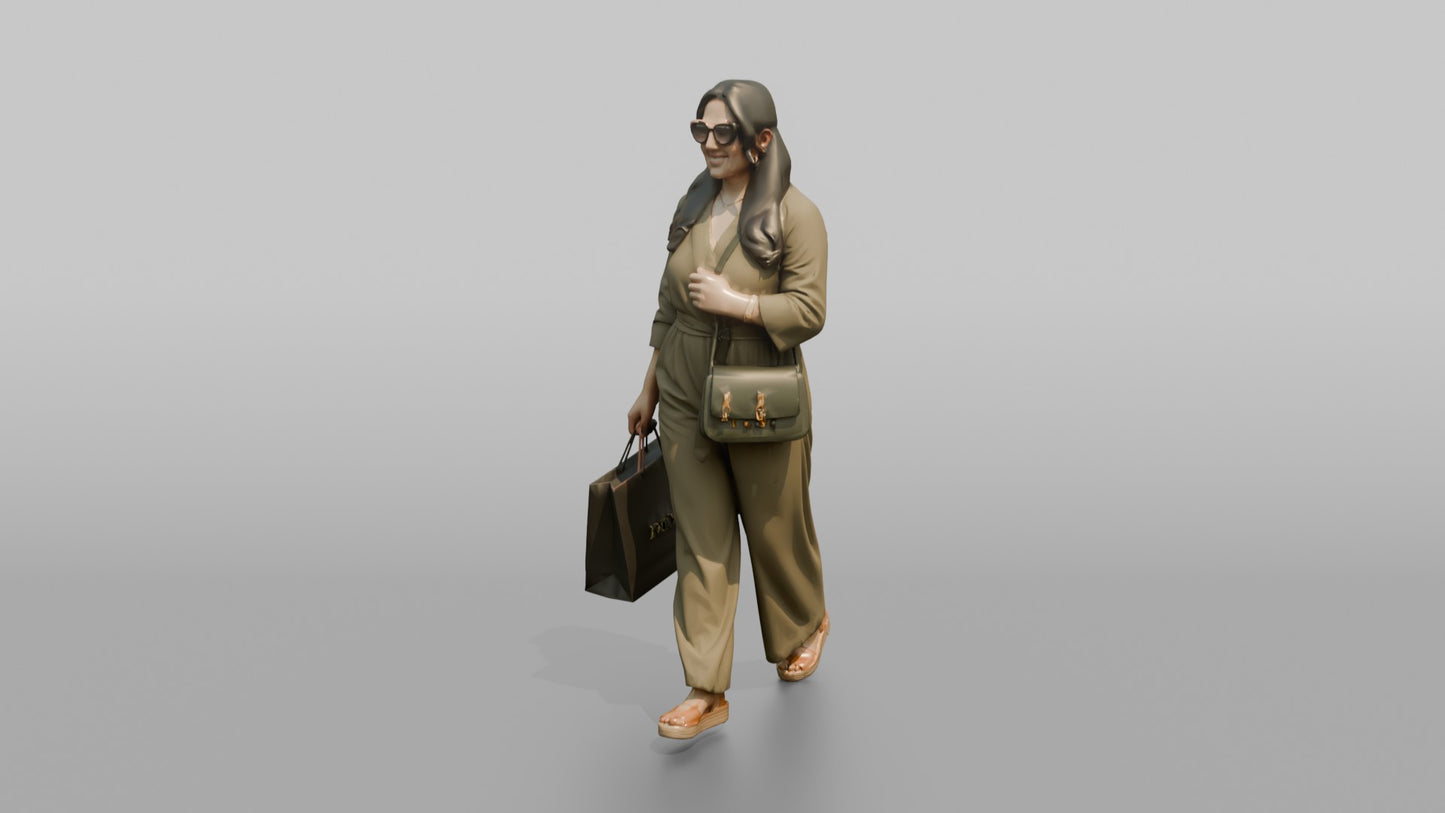 Vacationer Wearing Fashionable Summer Jumpsuit And Cat Eye