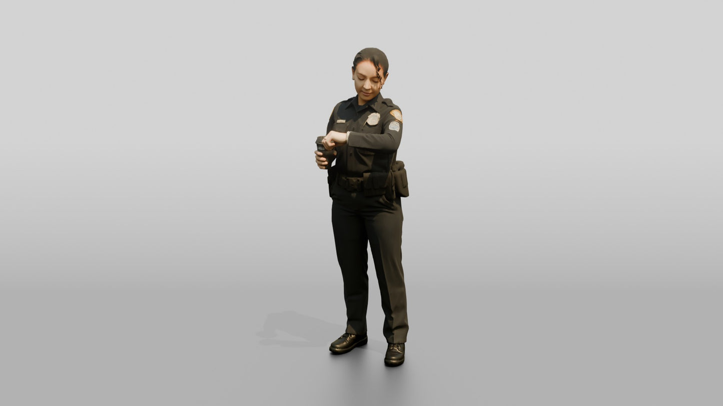 Female Police Officer Checking Her Watch