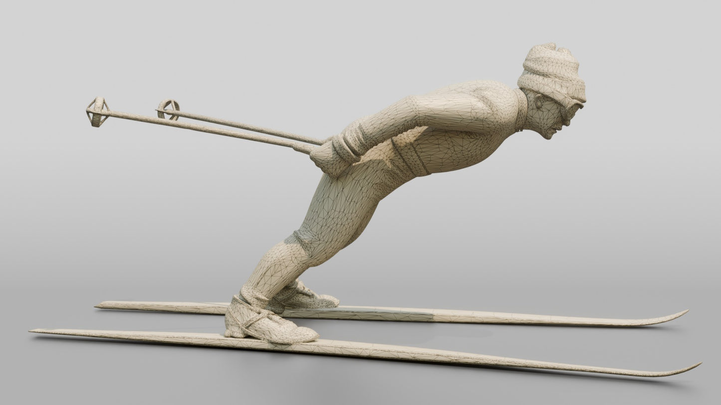 Elderly Norwegian Man Ski Jumping