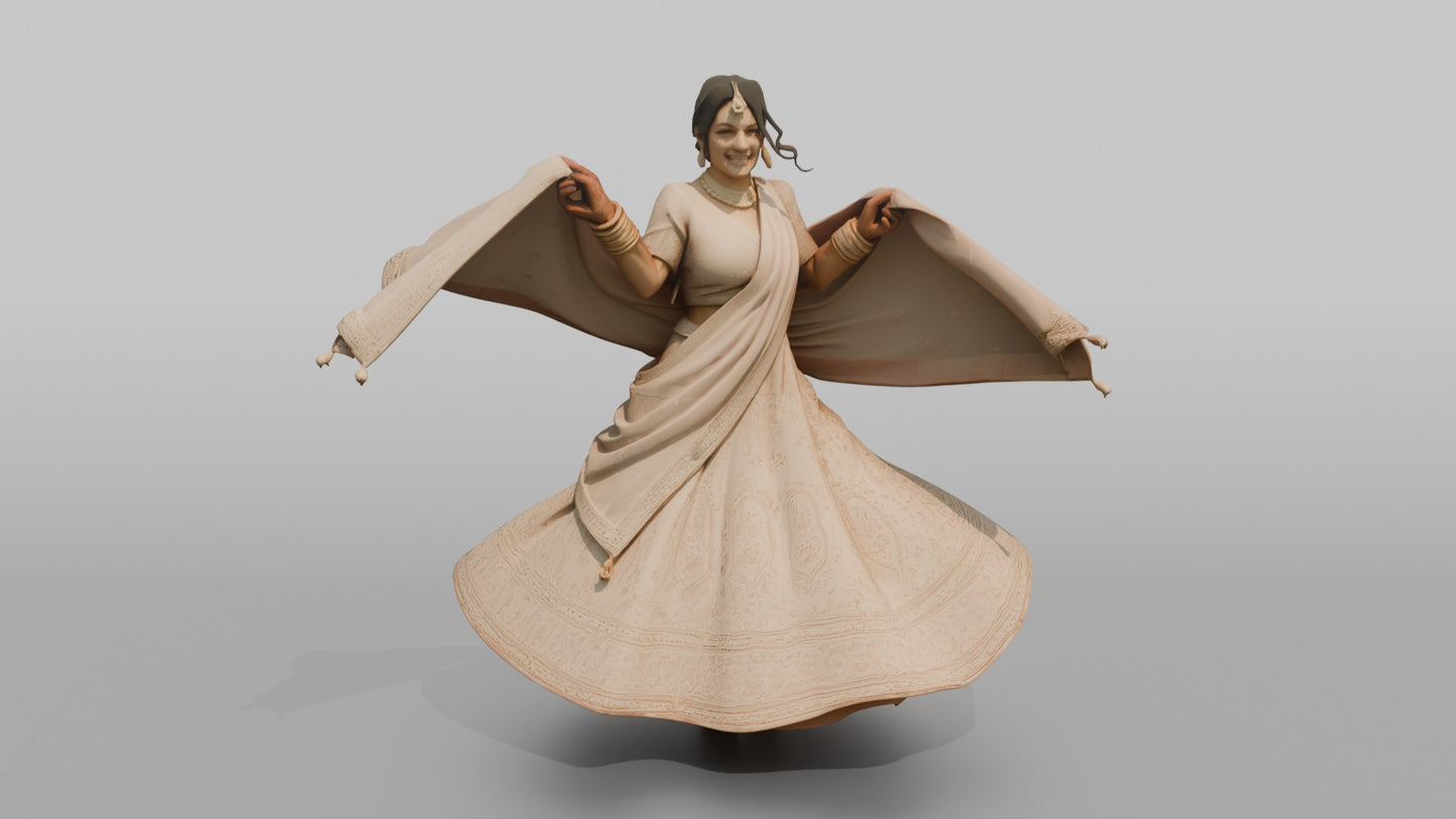 South Asian Bride Spinning in a Pastel Lehenga
