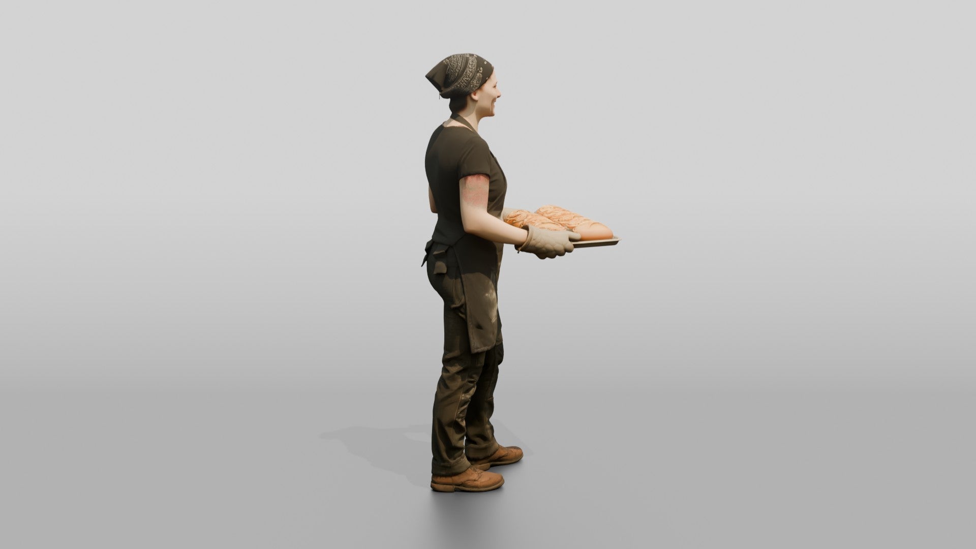 Baker Pulling Sourdough Loaves