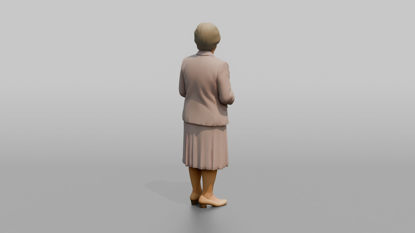 Elderly Wedding Guest Holding a Small Gift Box