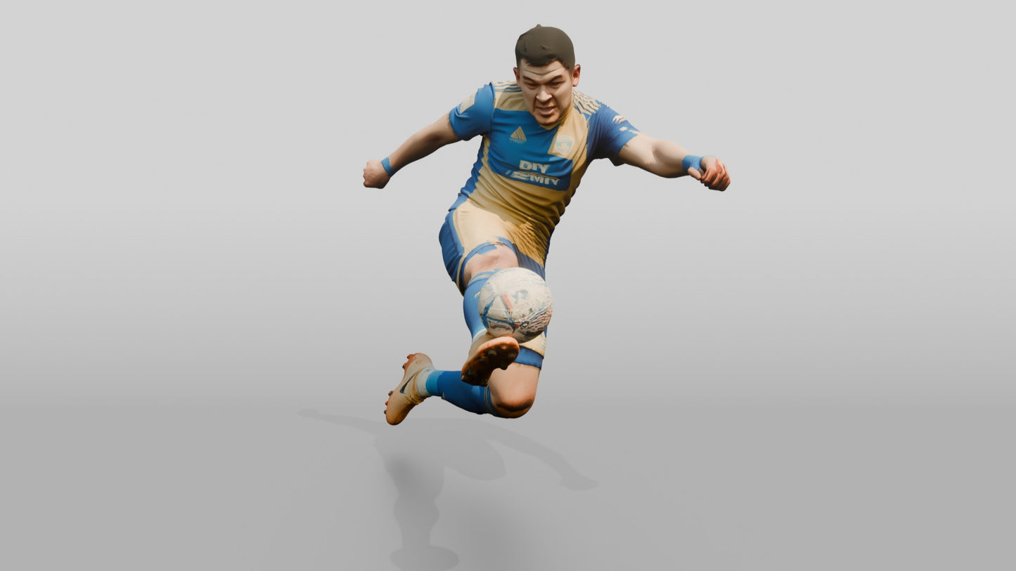 Soccer Player Side-Volley Kick