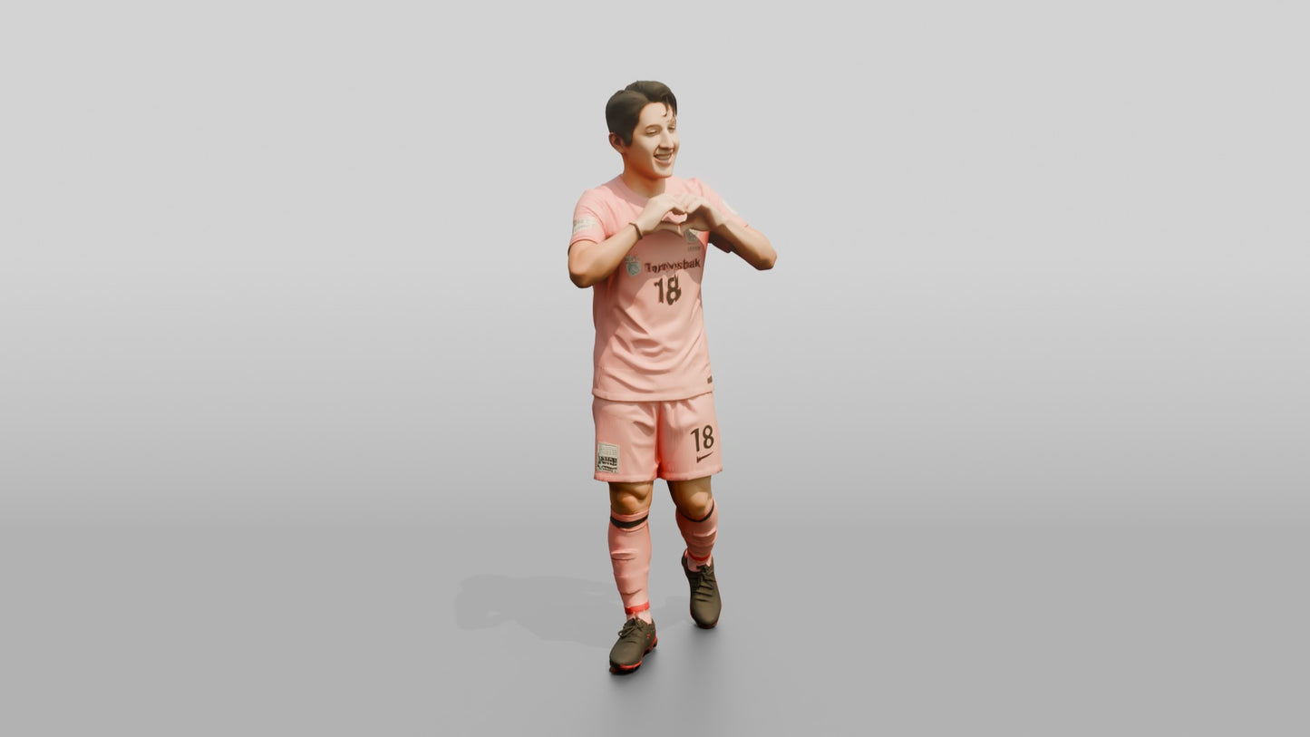Soccer Player Heart Gesture Celebration