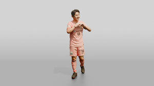 Soccer Player Heart Gesture Celebration - 3D character model, view 1