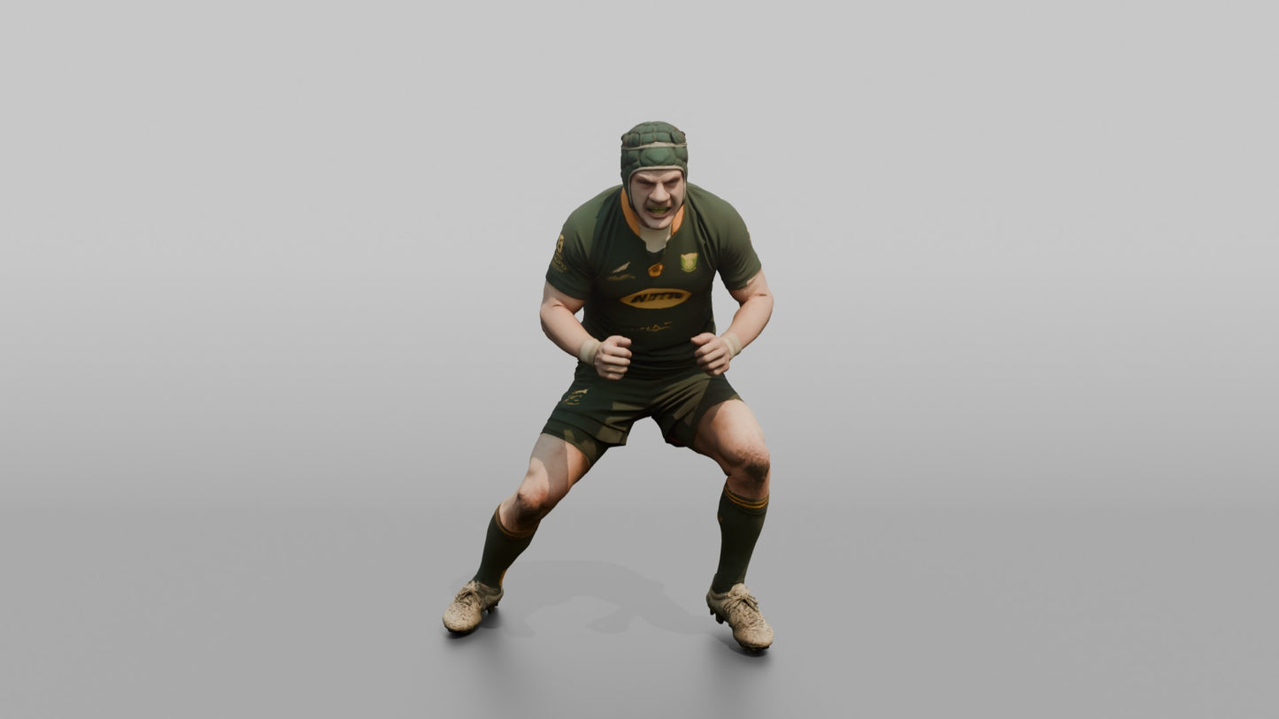 South African Defender Bracing for a Collision