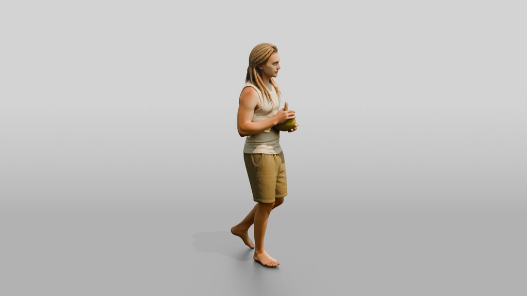 Man with a Coconut Drink
