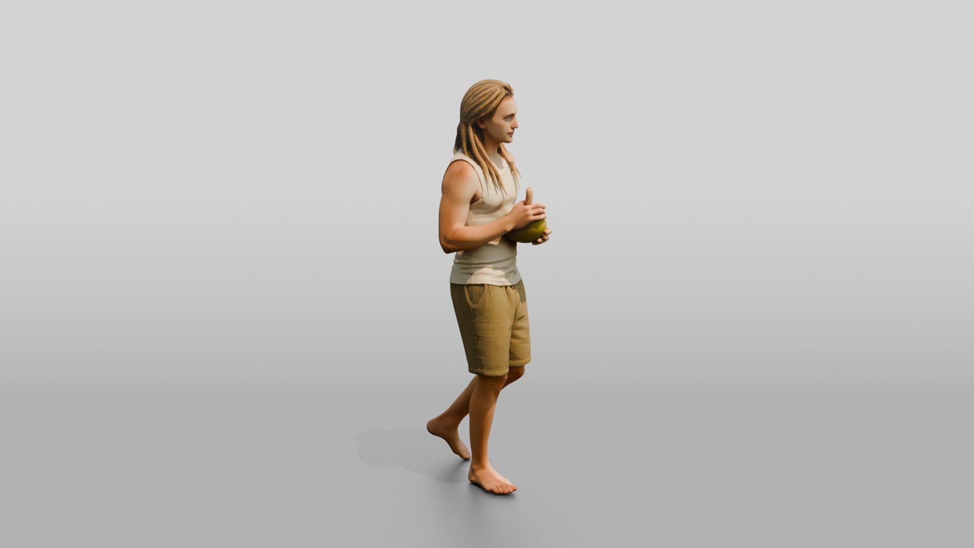 Man with a Coconut Drink